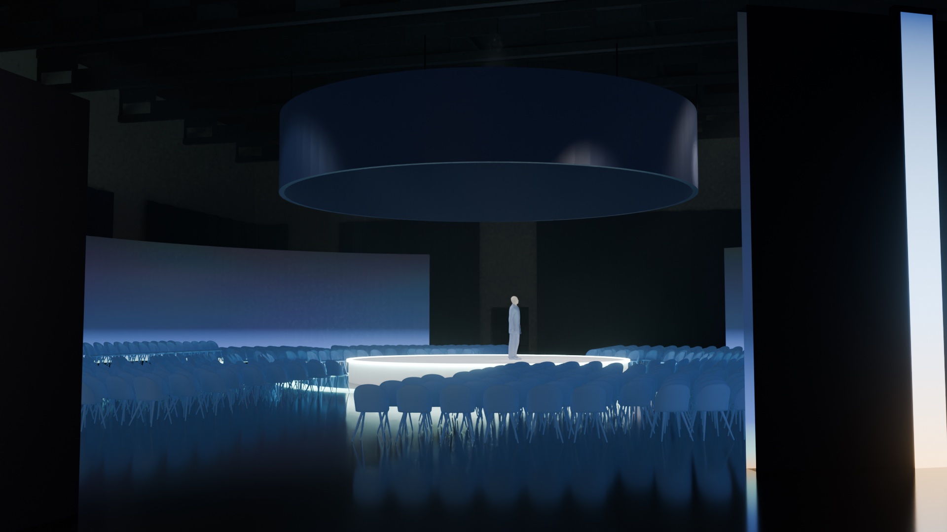 The stage seen through the ring west opening